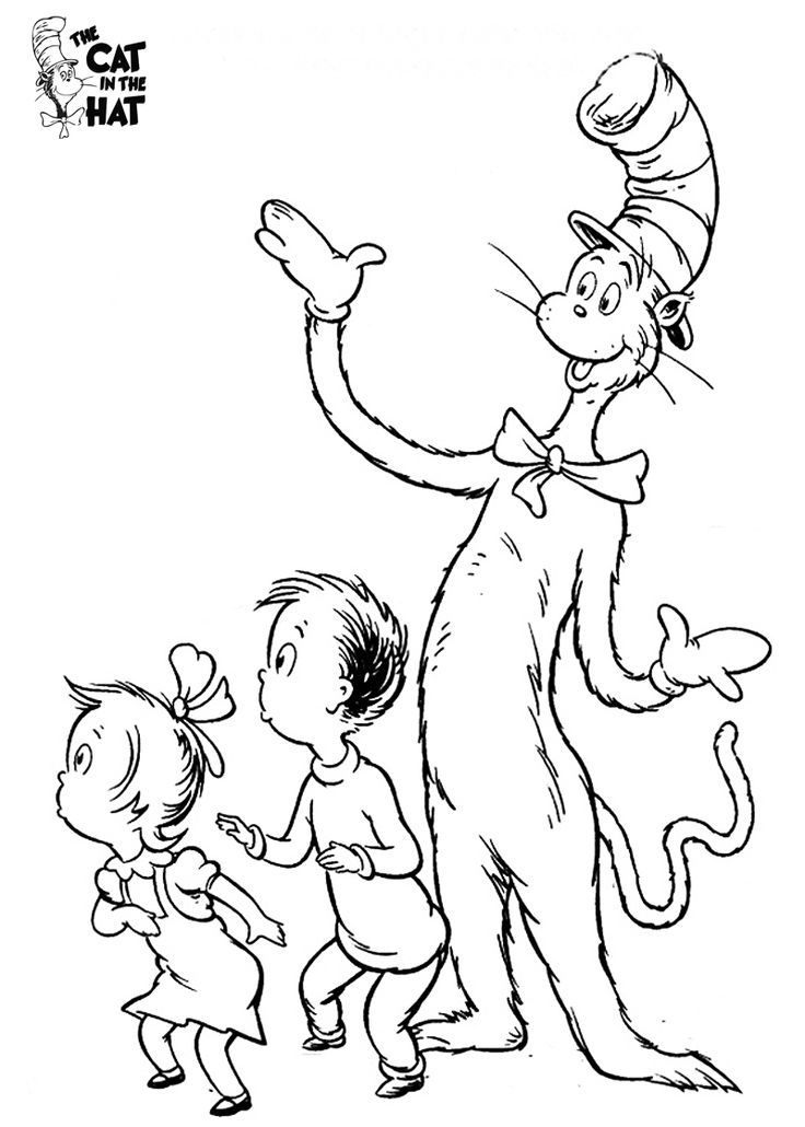 Plansa de colorat cu Cat in the hat 11 7